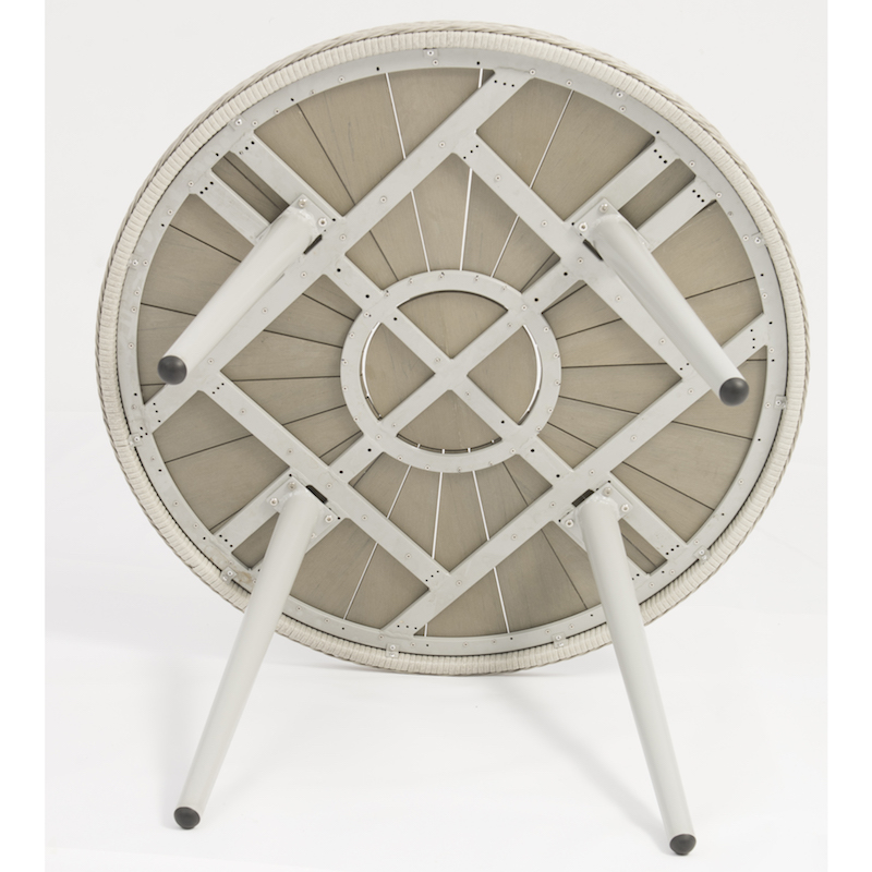 Juego de muebles de exterior de ratán de aluminio, mesa redonda con 4 sillas.