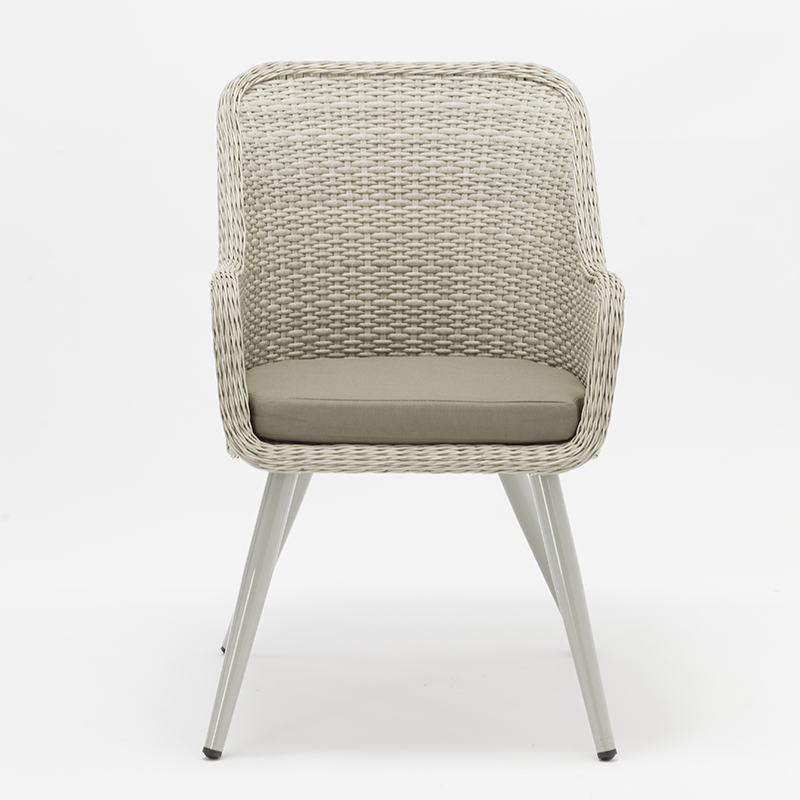 Juego de muebles de exterior de ratán de aluminio, mesa rectangular con 6 sillas